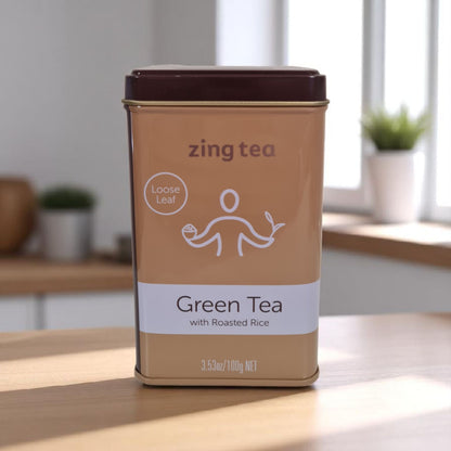 Zing Green Tea with Roasted Rice Loose Leaf – 100g NET